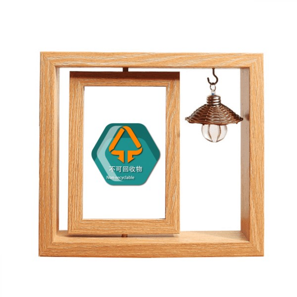 Garbage Recyclable Care Environment Wooden Rotating Picture Photo Frame ...
