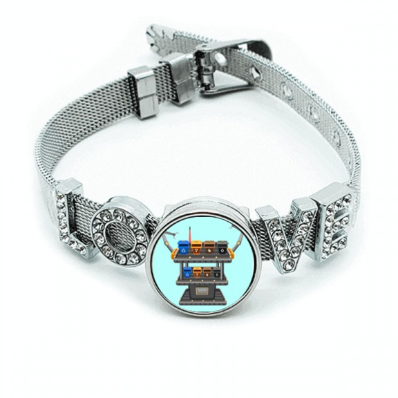 Garbage Rubbish Sorting Machine Shelf Bracelet Wristband Crystal Love Adjustable Bangle