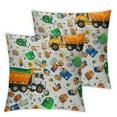 thumbnail image 1 of Garbage Truck Fitted Sheet,Full Size Cartoon Trash Truck Collections Green Yellow Vehicle Car Theme,Soft Decorative Fabric Bedding Deep Pocket for Children Teens Young Boys Girls,with  Pillowcases, 1 of 7