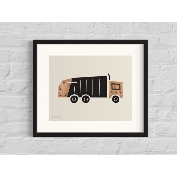 Garbage Truck Print, Printable Art, Transportation Wall Art, Toddler Boy Bedroom Art, Garbage Truck Party, Kid Room, Classroom Wall Art, Unframed Poster Size 24x36