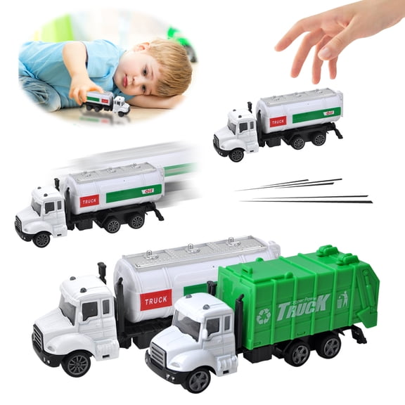 Garbage Truck Toys For Boys Educational Vehicle Model Toy Car For Toddlers Kids Ages 1 2 3 Year Learning Sorting Classification Enduring, 13cmx5.5cm, Green