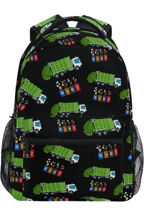 Garbage Truck Trash Recycling Backpack Daypacks Bookbag Travel Bag