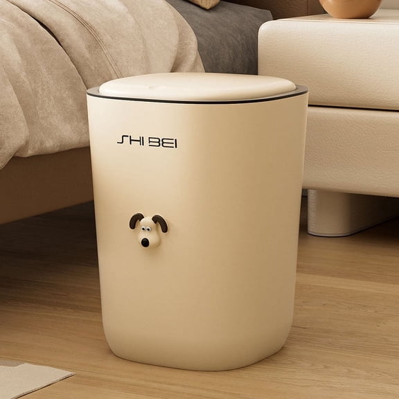 Garbage bin, large capacity paper basket, can be pressed with lid, suitable for household living room, bathroom, toilet, kitchen