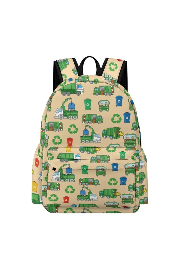Garbagetrucks Backpack 17 Inch Cartoon Garbagetrucks Backpack Large Capacity Daily Commuter