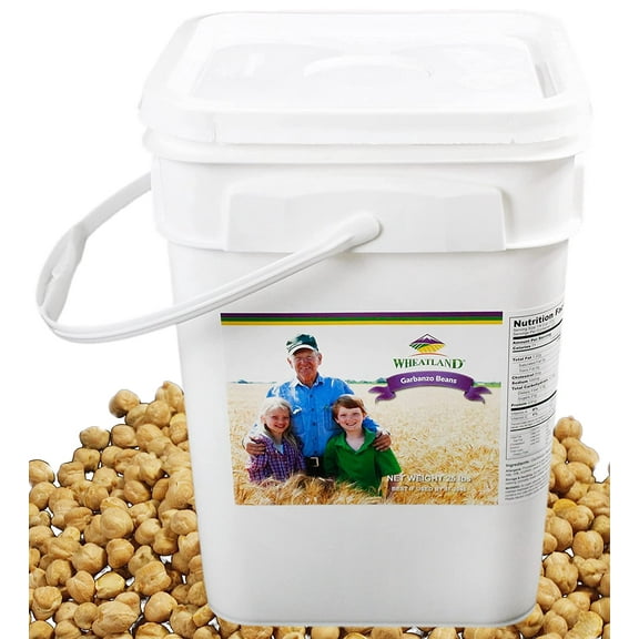 Garbanzo Beans | Chickpeas | Bulk 20 lb Bucket | 25 Year Shelf Life | Non-GMO