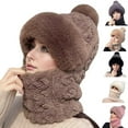 thumbnail image 1 of Garbnen 3 In 1 Beanie Hat with Scarf and Mask for Women Knit Beanie Hat Fleece Lined Winter Women's 3-In-1 Beanie Hat, Coffee 55-64 CM, 1 of 3
