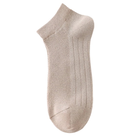 Garbnen 6 Pairs Summer Mesh Ankle Socks, Unisex Thin Breathable Low Cut Socks, Lightweight Casual Socks for Daily Wear Khaki