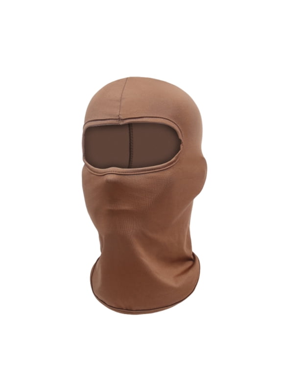 Balaclava Face Mask, Lightweight Breathable Full Face Cover, Windproof Sun Protection Hood for Cycling, Fishing, Outdoor Sports Light Brown