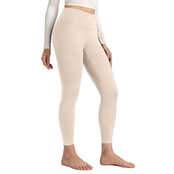 Garbnen Beige Leggings for Women High Waisted Tights Women's Yoga Pants Tummy Control Soft Spring Summer Womens Workout Leggings