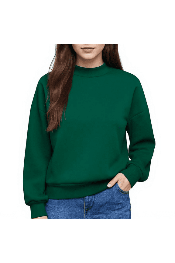 Boy Long Sleeve Shirt Crewneck Green Teen Girl Tshirts Basic Fall Preppy Teen Clothes for Girls