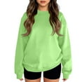 thumbnail image 1 of Garbnen Boys Long Sleeve Shirt Crewneck Green Girls Shirt Basic Fall Preppy Teen Girl Clothes 7-8 Years, 1 of 6