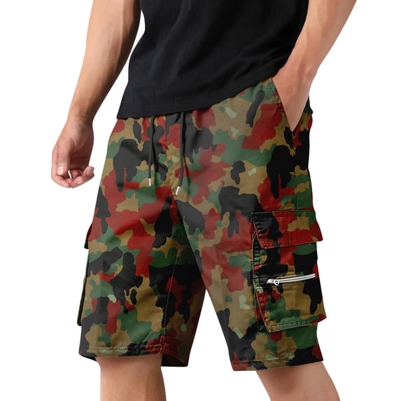 Garbnen Camo Men's Athletic Shorts Drawstring Elastic Waist Running Shorts for Men Basketball Comfy Breathable Casual Shorts for Men with Pocket XXXL