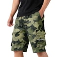 thumbnail image 1 of Garbnen Camo Mens Shorts Athletic Elastic Waist Drawstring Men Running Shorts Sports Comfy Lightweight Casual Shorts Men with Pocket Green XL, 1 of 4