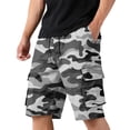 thumbnail image 1 of Garbnen Camo Shorts for Men Athletic Drawstring Elastic Waist Men Running Shorts Gym Comfy Lightweight Men's Shorts Casual with Pocket Gray L, 1 of 4
