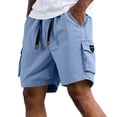 thumbnail image 1 of Garbnen Cargo Shorts Men Quick Dry Bermuda Shorts Men Drawstring Breathable Fitness Basketball Men's Athletic Shorts with Pockets Blue XXXL, 1 of 5