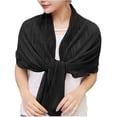 thumbnail image 1 of Garbnen Chiffon Shrug Cardigan for Women Open Front Cropped Long Sleeve Cardigans for Women Pleated Lightweight Casual Sun Protection Sheer Shawls for Women Black, 1 of 7