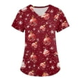 thumbnail image 1 of Garbnen Christmas Scrubs for Women Funny Xmas Printed V Neck Short Sleeve Fall Women Scrub Tops Nursing Uniform with Pocket S-5XL, 1 of 3