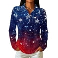 thumbnail image 1 of Garbnen Christmas Women's Polo Shirts Snowflake Graphic Womens Golf Shirts Xmas Holiday Button Down Long Sleeve Fall Winter Relaxed Fit Blouses for Women, 1 of 6