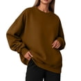 thumbnail image 1 of Garbnen Crew Neck Sweatshirt for Women Fleece Lined Women Long Sleeve Shirt Casual Fall Winter Warm Oversized Fashion Pullover Shirts for Women XL, 1 of 7