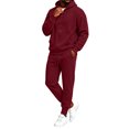thumbnail image 1 of Garbnen Fleece Lined Sweatsuits for Men 2 Piece Tracksuit Full Zip Up Hoodies and Sweatpant Set Workout Athletic Fall Winter Fluffy Flannel Fuzzy Jogging Suits for Men Wine, 1 of 7