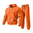thumbnail image 1 of Garbnen Fleece Men's Hoodie 2 Piece Sweat Suit Full Zip Up Hoodies and Sweatpant Set Workout Athletic Fall Winter Fluffy Flannel Fuzzy Mens Tracksuit Set Red, 1 of 7