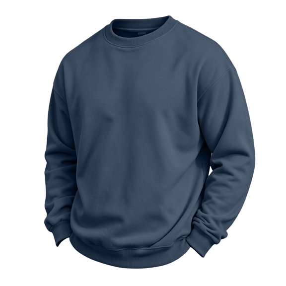 Garbnen Fleece Sweatshirt Men Crew Neck Warm Fall Solid Sweatshirt Men Workout Athletic Warm Plush Mens Pullover