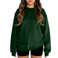 thumbnail image 1 of Garbnen Girls Long Sleeve Shirt Crewneck Green Teen Girls Shirt Basic Fall Preppy Teen Girl Clothes 9-10 Years, 1 of 6