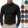 thumbnail image 1 of Garbnen Green Turtle Neck Shirt Men Mock Neck Long Sleeve Baselayer Mens Fitted Winter Warm Undershirts for Men, 1 of 8