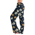 thumbnail image 1 of Garbnen Halloween Pajama Pants Women Pumpkins Print Womens Lounge Pant Comfy Cute Elastic Waist Fall Winter Wide Leg Women Sleep Pants L, 1 of 8