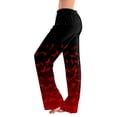thumbnail image 1 of Garbnen Halloween Pants Pajamas Ghost Print Women’s Lounge Pants Comfy Cute Elastic Waist Fall Winter Wide Leg Women Sleep Pants Red XXL, 1 of 7