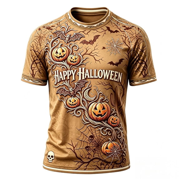 Garbnen Halloween T Shirts for Men Funny Pumpkin Graphic Short Sleeve Crew Neck Mens Sweatshirts Fall Vintage Relaxed Fit Comfortable Graphic Tee