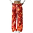 thumbnail image 1 of Garbnen Halloween Womens Flannel Pajama Pants Funny Ghost Pumpkin Graphic Womens Lounge Pants Soft Plush Fall Winter Warm Wide Leg Sleep Pants for Women, 1 of 6