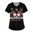 thumbnail image 1 of Garbnen Holiday Scrubs for Women Funny Xmas Printed V Neck Short Sleeve Fall Scrub Shirts for Women Nurse Uniform with Pocket S-5XL, 1 of 3