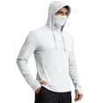 thumbnail image 1 of Garbnen Ice Silk Hooded Sun Shirts for Men UPF 50+ Sun Protection Quick Dry Long Sleeve Rash Guard Men with Face Mask Cooling Summer Athletic Men Fishing Shirt with Thumb Holes, 1 of 4