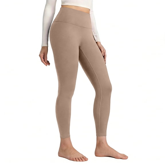 Garbnen Khaki Women’s Leggings Tights High Waisted Women's Yoga Pants Spring Summer Running Soft Women's Workout Pants