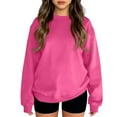 thumbnail image 1 of Garbnen Long Sleeve Shirt Girls Crewneck Pink Kids Shirts Girls Basic Fall Preppy Sweatshirt for Teen Girls 11-12 Years, 1 of 6
