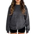 thumbnail image 1 of Garbnen Long Sleeve Shirts for Boys Crewneck Dark Gray Teen Girls Shirt Basic Fall Preppy Teen Girl Clothes 11-12 Years, 1 of 5