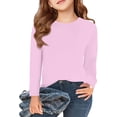 thumbnail image 1 of Garbnen Long Sleeve Shirts for Teen Girls Crewneck Pink T Shirts for Girls Basic Fall Preppy Cute Teen Girl Clothes 9-10 Years, 1 of 5