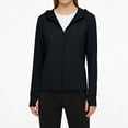 thumbnail image 1 of Garbnen M-4XL Sun Protection Jacket Women Long Sleeve Zip Up Hoodie Women with Pockets Summer Camping Going Out Women Sun Shirt with Thumb Holes Black XXL, 1 of 5