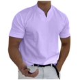 thumbnail image 1 of Garbnen M-5XL Big and Tall T Shirts for Men Loose Fit Short Sleeve Men V Neck T Shirts Lightweight Breathable Summer Casual Work Outdoor Workout Shirt Men Purple 4XL, 1 of 9
