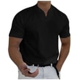 thumbnail image 1 of Garbnen M-5XL Mens Big and Tall T Shirts Loose Fit Short Sleeve Mens V Neck Shirt Lightweight Breathable Summer Casual Office Going Out Men's Workout Shirt Black M, 1 of 9