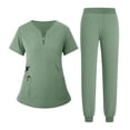 thumbnail image 1 of Garbnen Medical Scrubs Top and Pants Stretch V-Neck Scrubs Tops for Women & Cargo Pants Nurses Working Uniforms with Pockets, 1 of 4