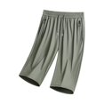 thumbnail image 1 of Garbnen Men Capri Pants Quick Dry Ice Silk Straight Leg Running Pants Men Lightweight Elastic Waist Baggy Stretch Sports Workout Men's Trousers with Zipper Pockets, 1 of 4