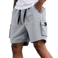 thumbnail image 1 of Garbnen Men Cargo Shorts Quick Dry Men's Bermuda Shorts Drawstring Lightweight Sports Hiking Athletic Shorts for Men with Pockets Gray 5XL, 1 of 5