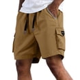 thumbnail image 1 of Garbnen Men Shorts Cargo Quick Dry Men's Bermuda Shorts Drawstring Lightweight Outdoor Workout Men’s Athletic Shorts with Pockets Brown M, 1 of 5