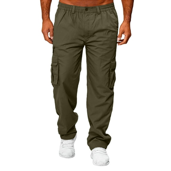 Garbnen Men's Cargo Pants Straight Leg Man Work Pants Lightweight Big and Tall Athletic Sports Trousers Pants for Men with Multi Pocket