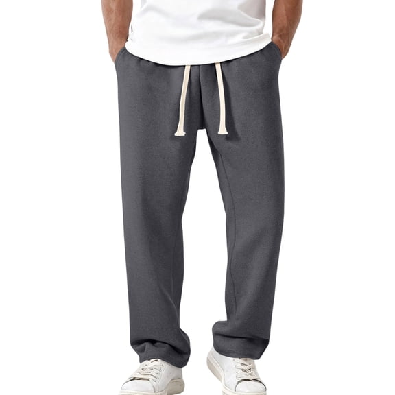 Garbnen Mens Swearpants Wide Leg Drawstring Trouser for Men Loose Fit Spring Summer Hiking Mens' Lounge Pants with Pockets