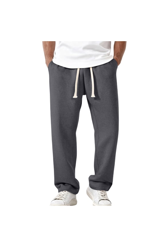 Mens Swearpants Wide Leg Drawstring Trouser for Men Loose Fit Spring Summer Hiking Mens' Lounge Pants with Pockets