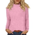 thumbnail image 1 of Garbnen Mock Turtleneck for Women Relaxed Fit Womens Long Sleeve Tops Spring Summer Trendy Basic Women's Blouses, 1 of 4