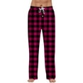 thumbnail image 1 of Garbnen Pajama Pants Men Plaid Color Block Wide Leg Mens Sleep Pants Drawstring Spring Summer Lounge Pants Men with Pocket, 1 of 6